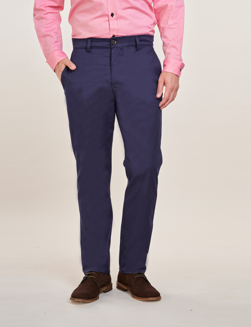 navy twill trousers