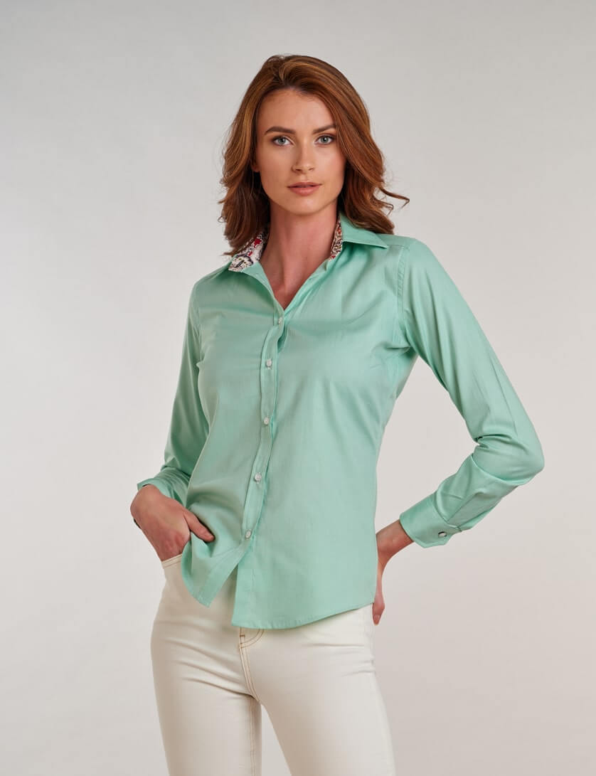 Ladies Green Shirt, Green Blouse