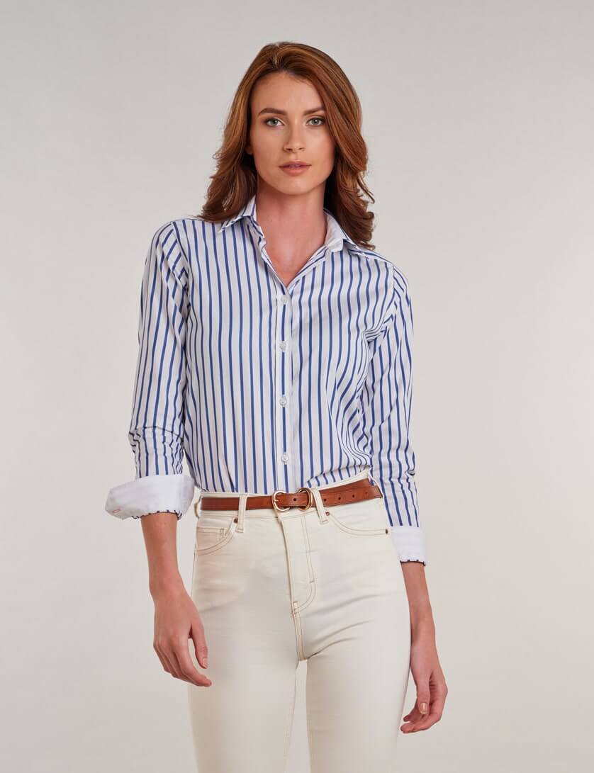Fashion Shirts Stripe Shirts H&M Divided Stripe Shirt blue-white striped pattern casual look 