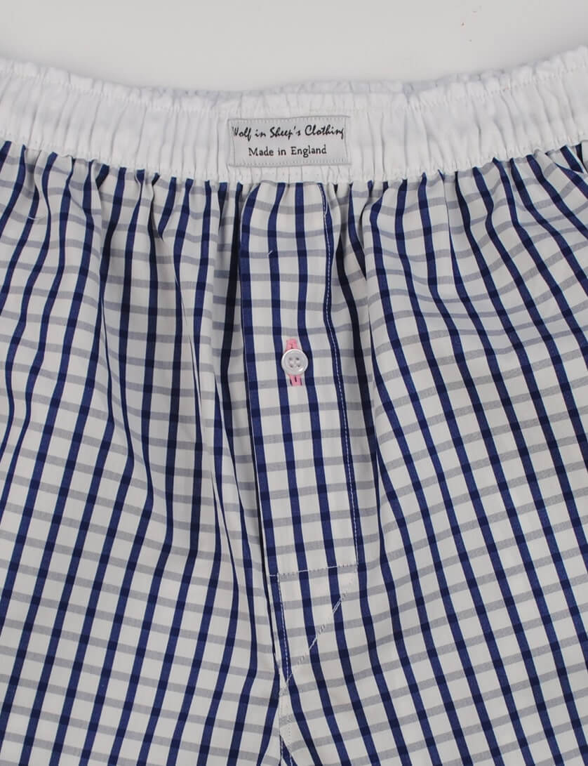 Tallington navy check boxer shorts