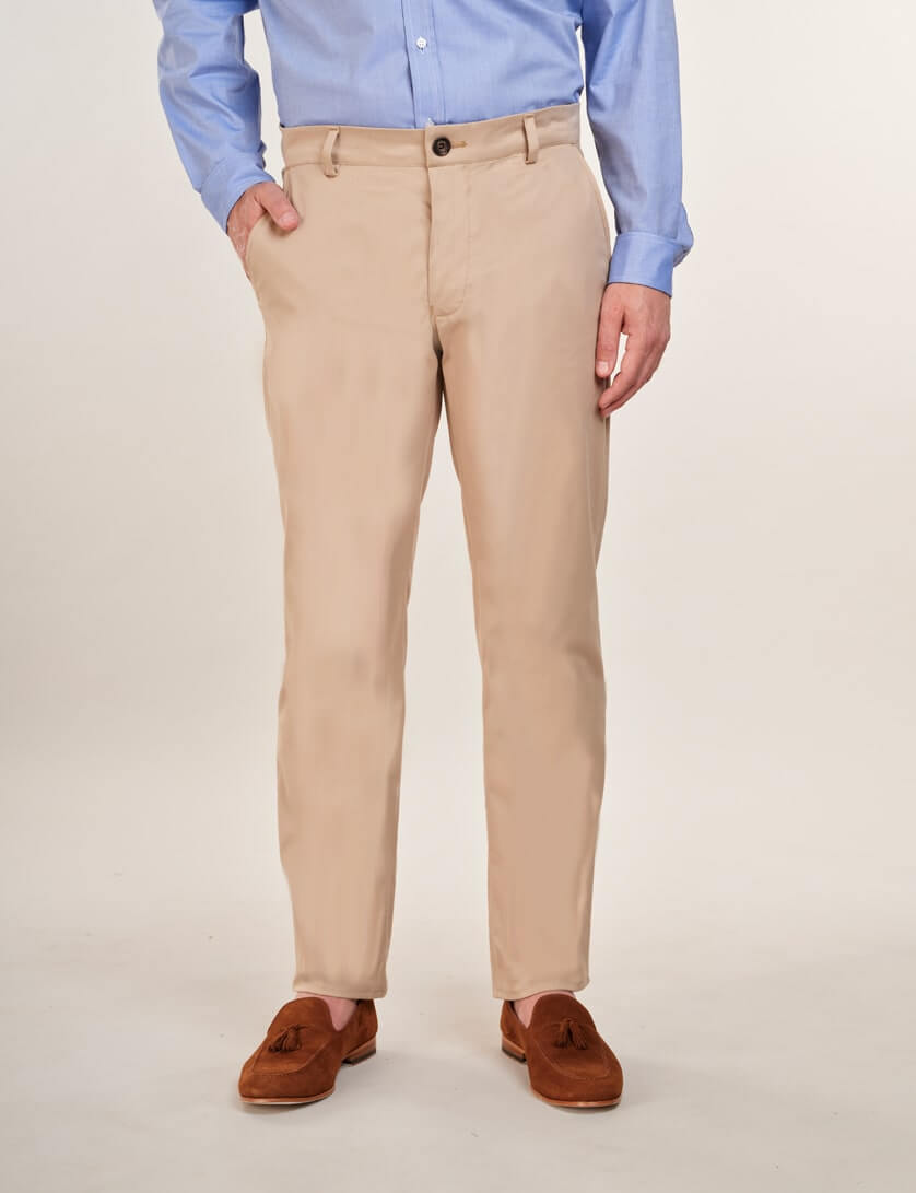 for Men 40weft Trouser in Beige Natural Slacks and Chinos Casual trousers and trousers Mens Clothing Trousers 