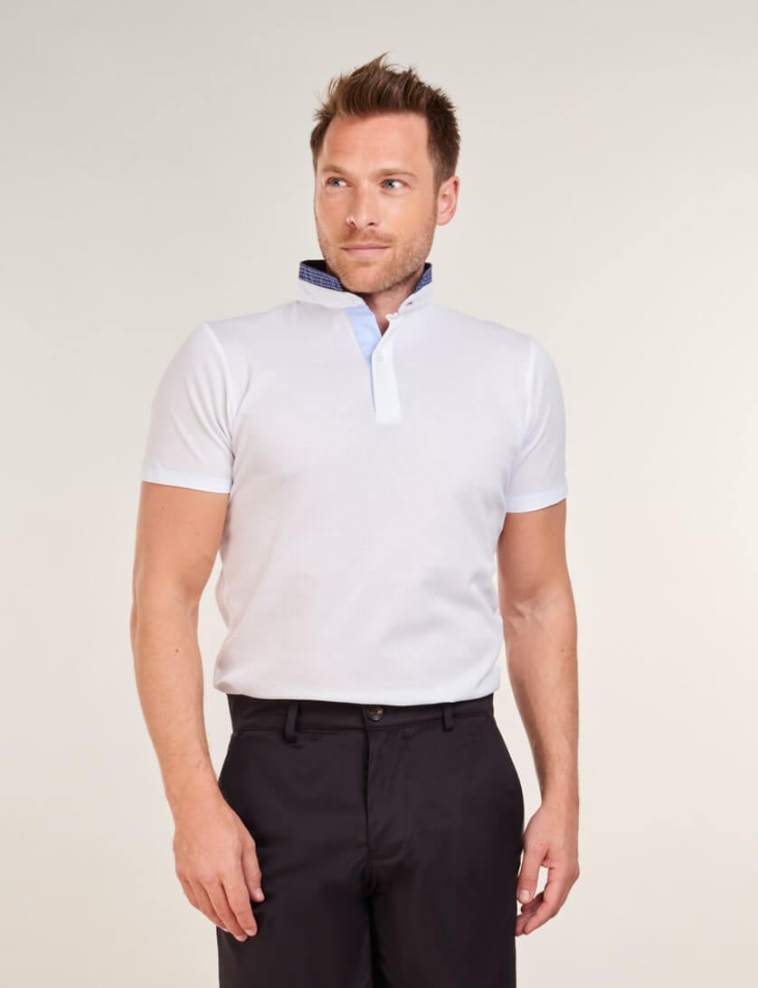 Slim Fit White Polo