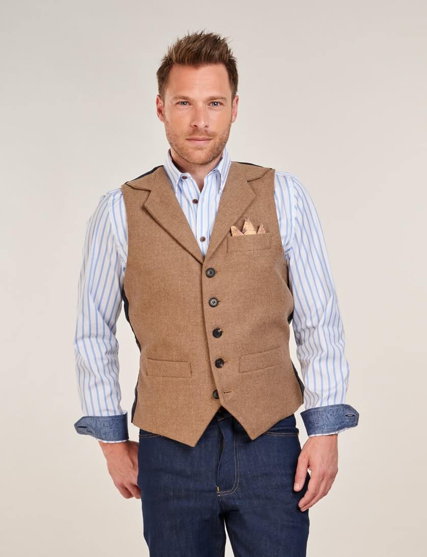 Sand Tweed Waistcoat