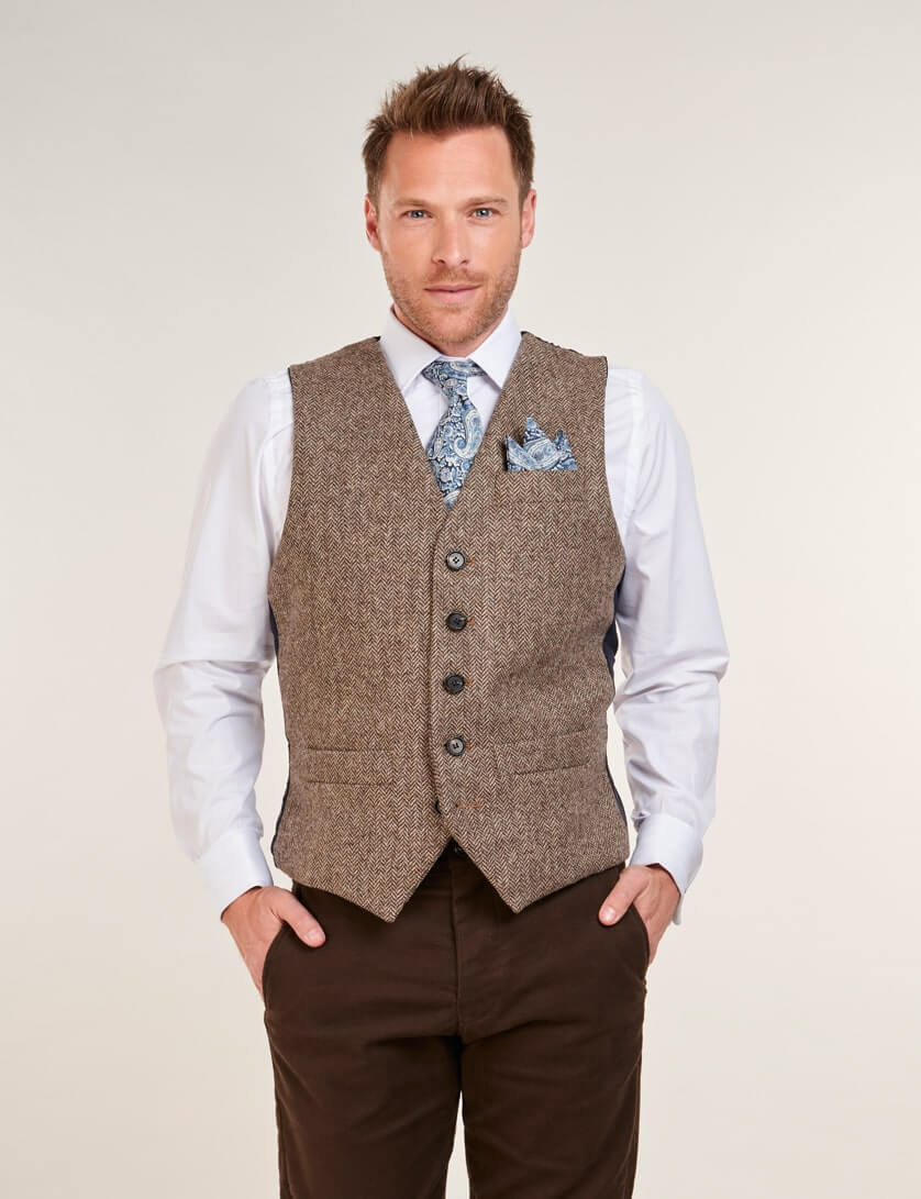 tweed herringbone waistcoat 