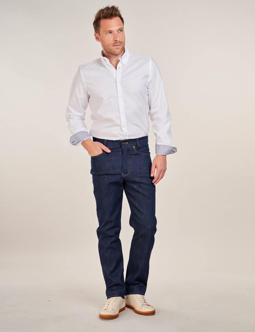 white oxford jeans