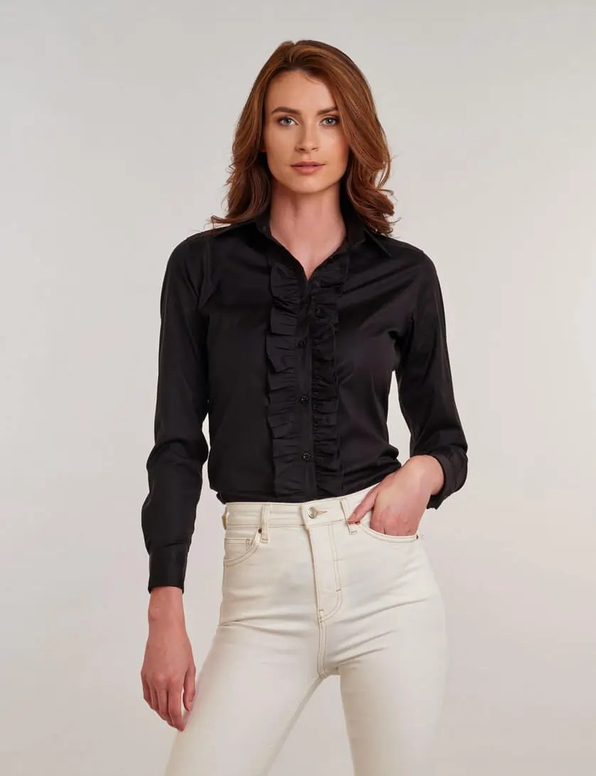 Black Ruffle Blouse 