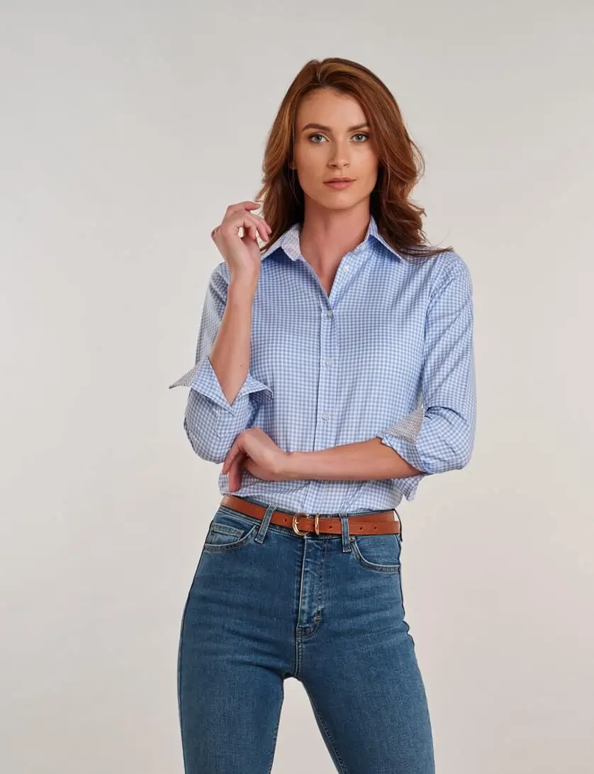 Blue Gingham Blouse 