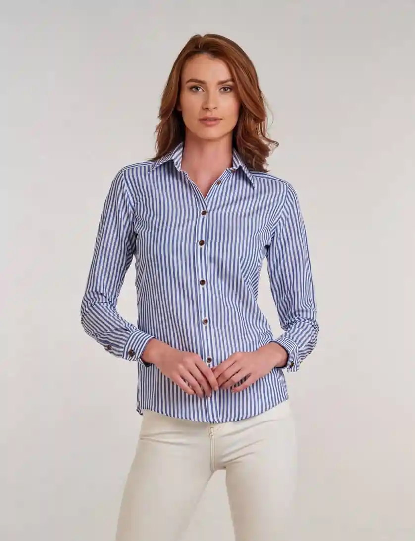 striped linen blouse with jeans