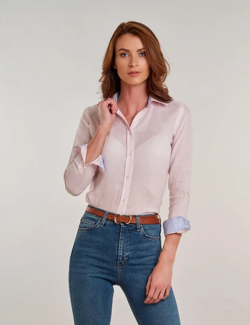 Pink linen shirt 