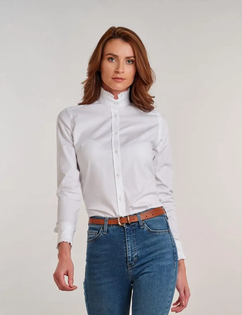 ruffle blouse with jeans