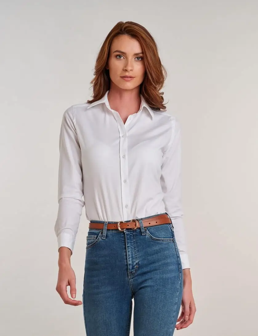 white blouse with jeans