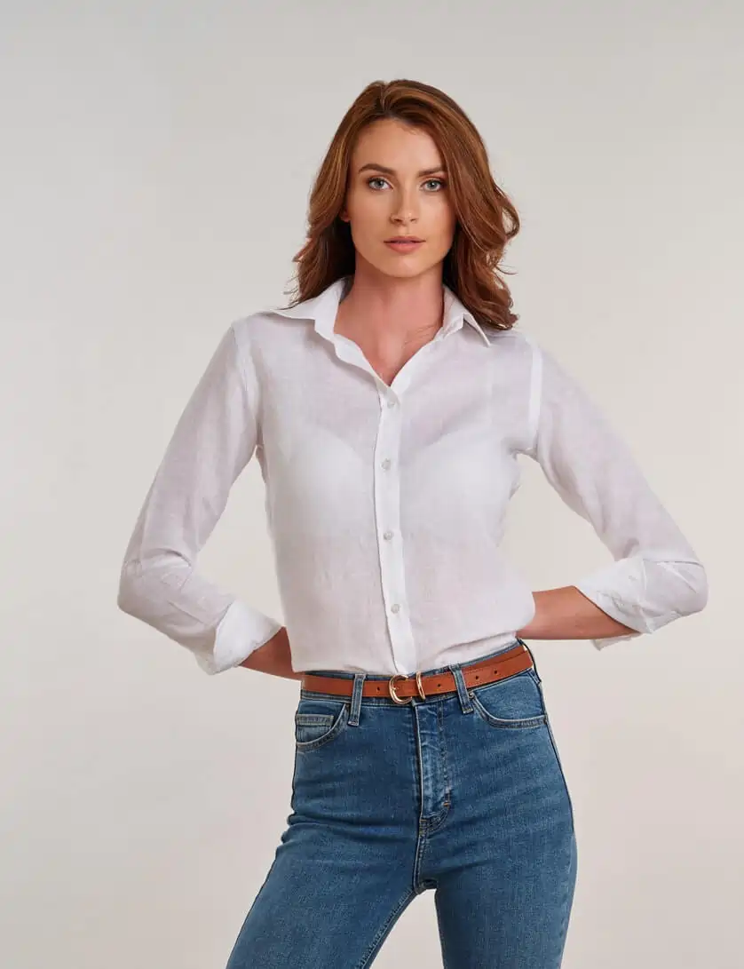 White Linen Blouse