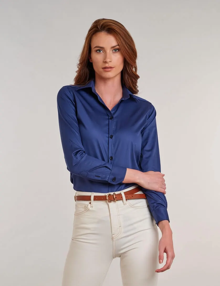 royal blue blouse with jeans 