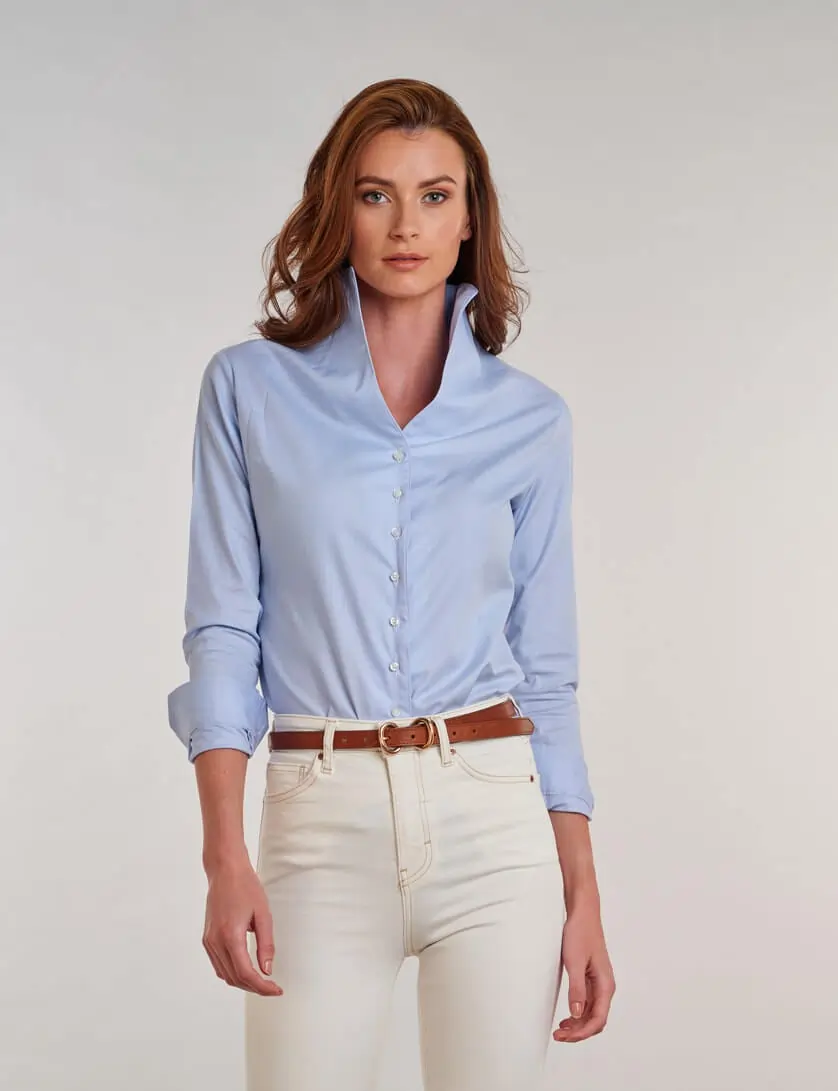 Blue Tulip Collar Blouse