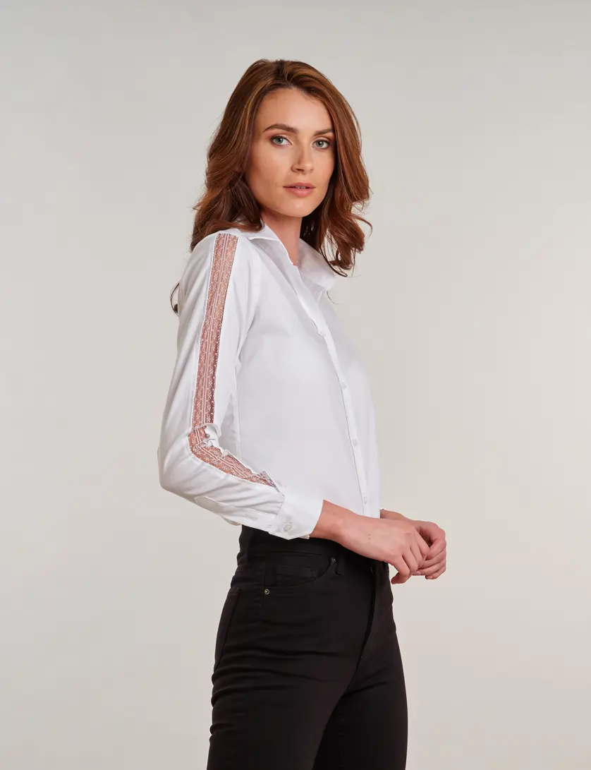 White Lace Shirt | Ladies White Lace Shirt