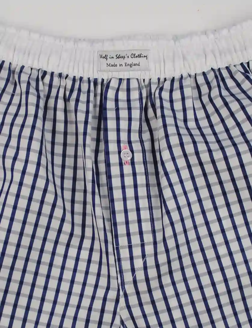 tallington navy check boxer shorts for men