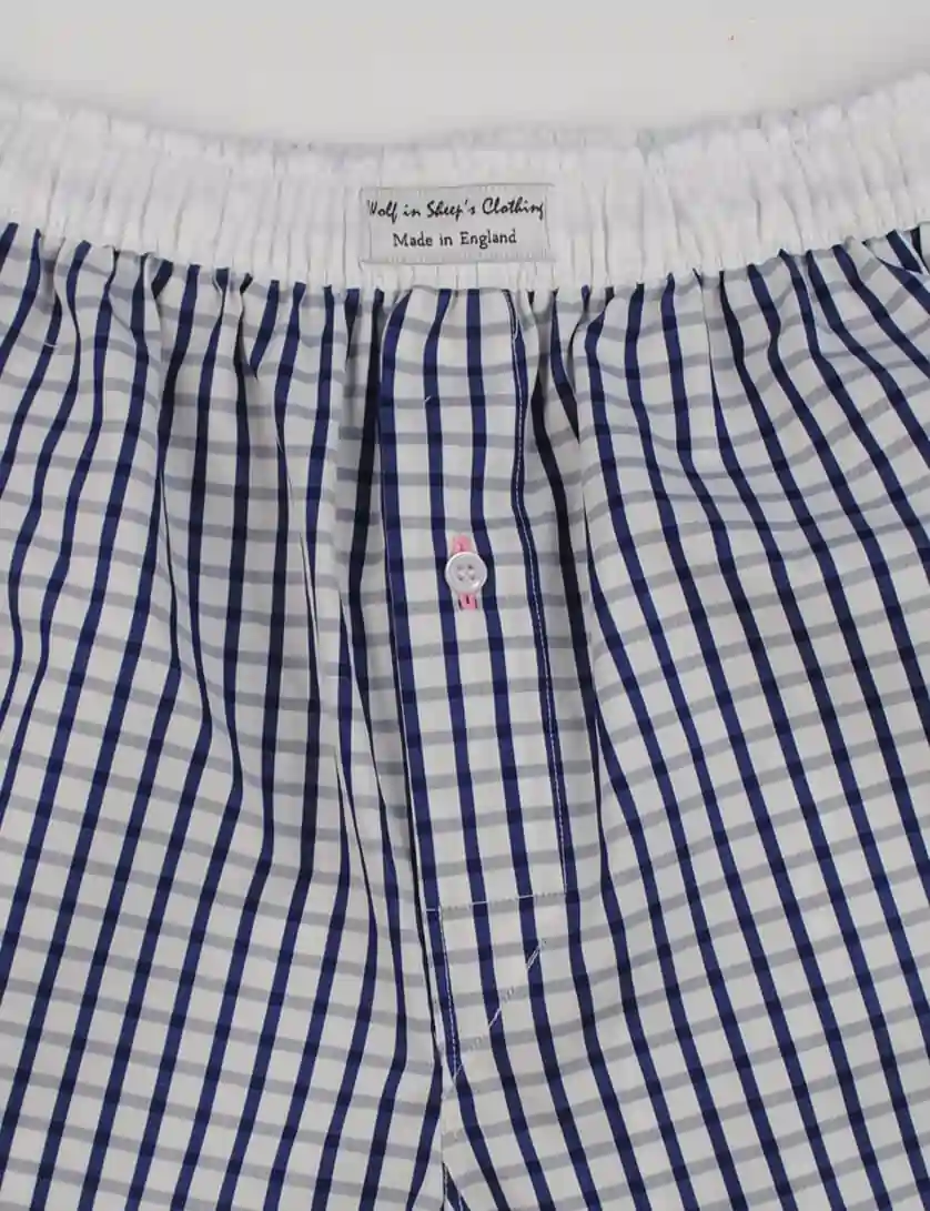 Tallington navy check boxer shorts 