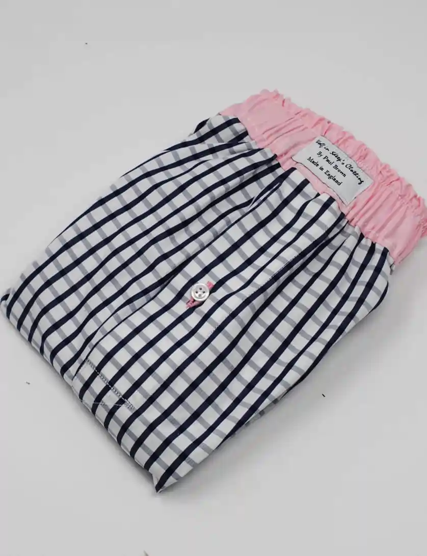 mens navy check boxers