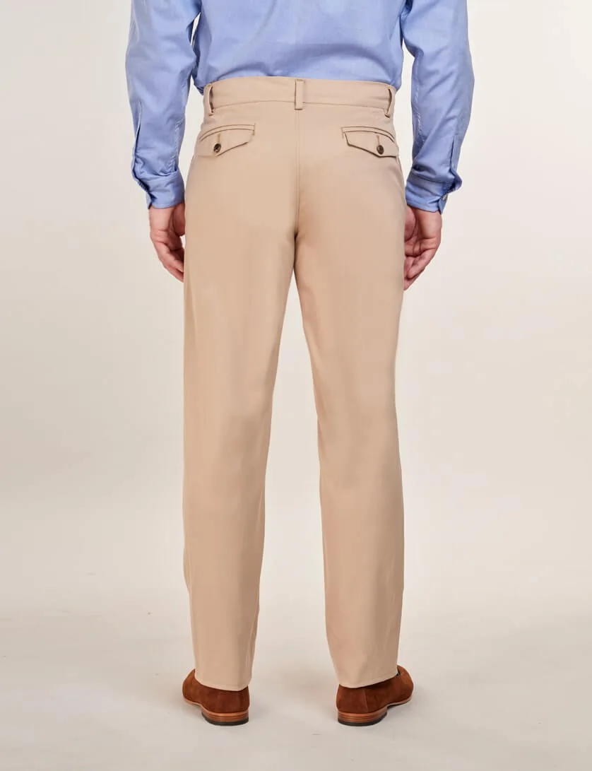 beige twill trousers