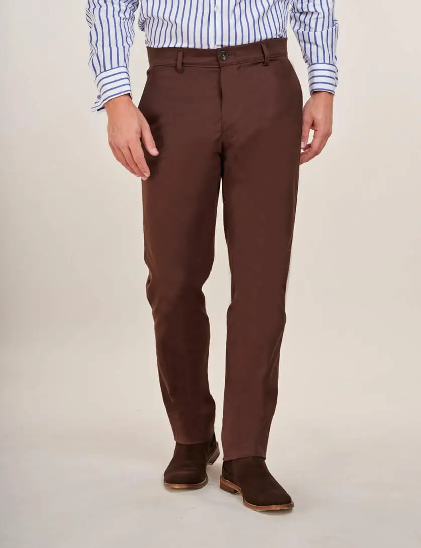 mens slim fit brown chino trousers