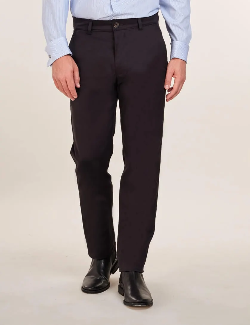 mens black stretch chino trousers