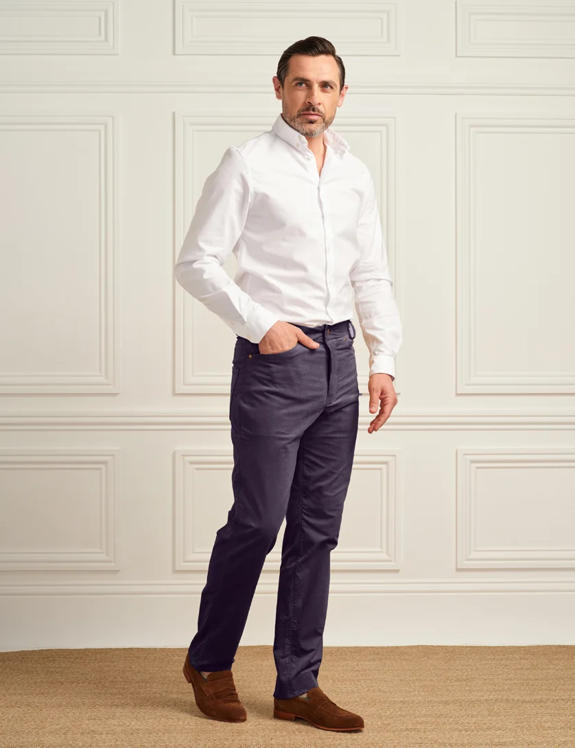 Navy Corduroy Jeans (Slim Leg)