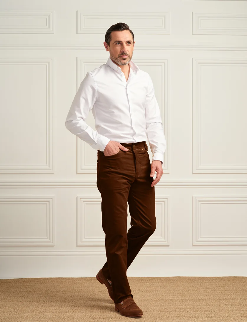 Brown Corduroy Jeans (Slim Leg)