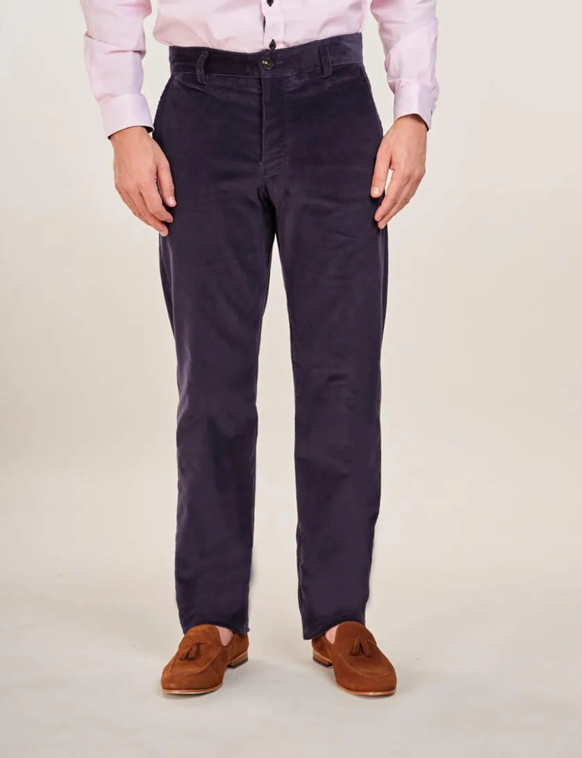 Navy Corduroy Trousers (Medium Leg) 