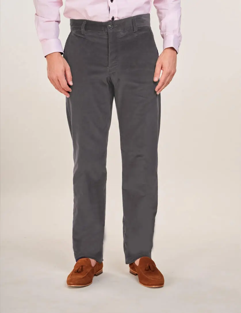 grey corduroy trousers