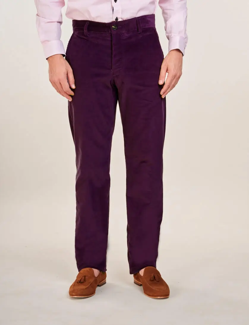 purple corduroy trousers