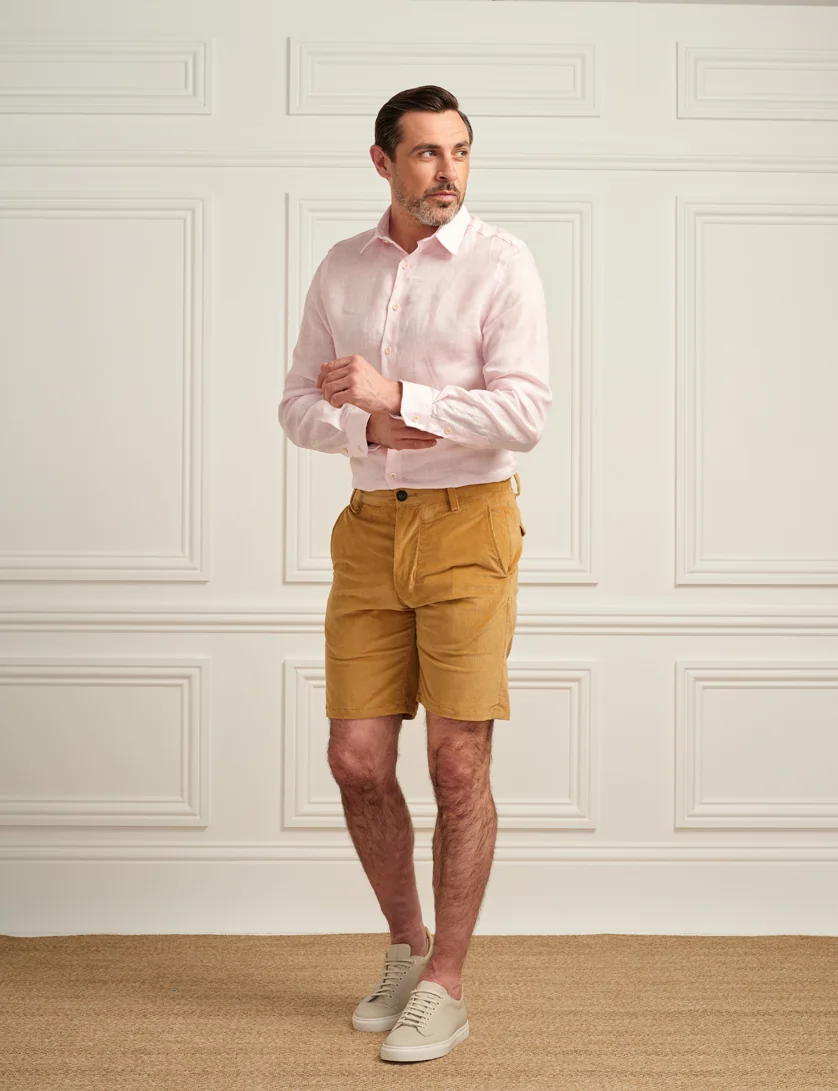 Beige Corduroy Shorts