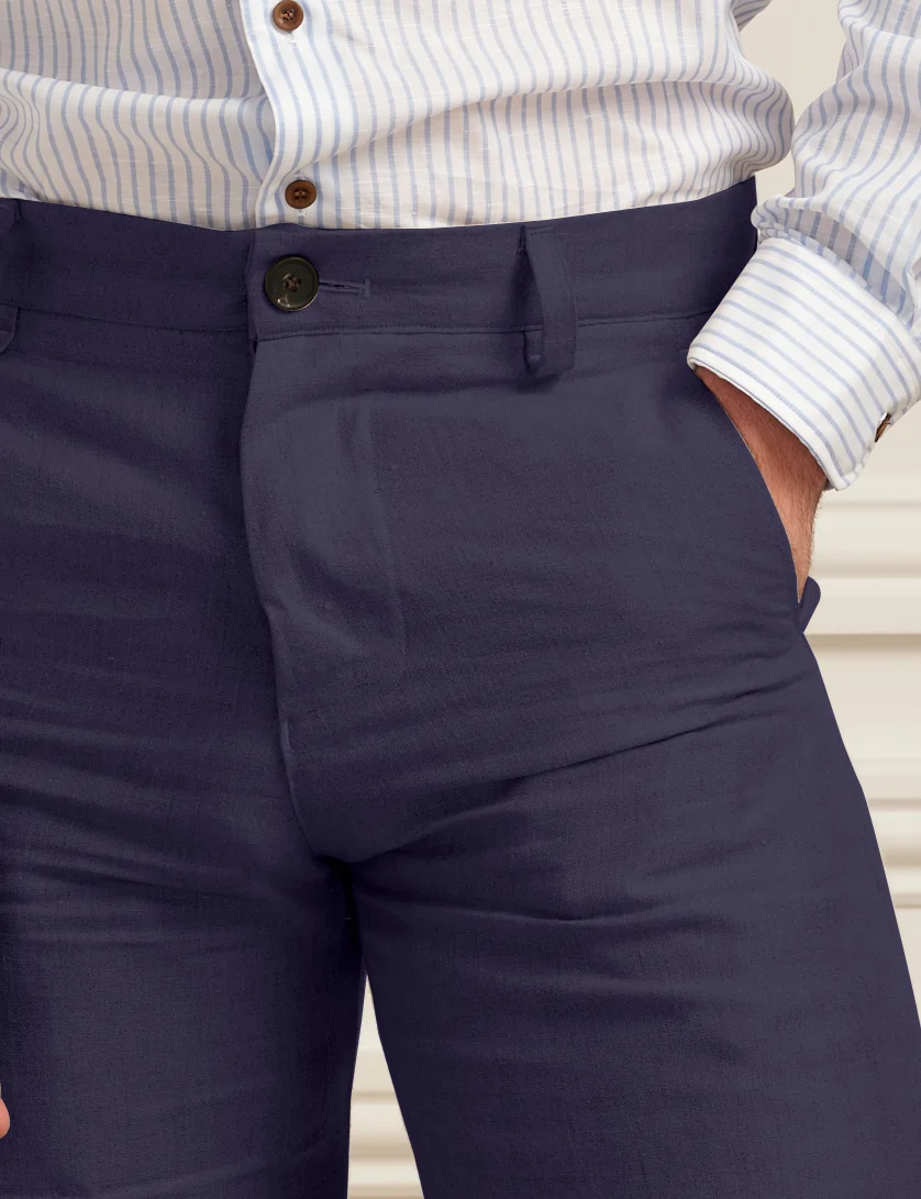 navy linen shorts