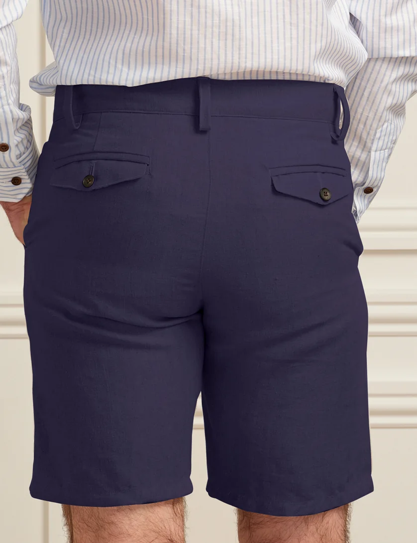 navy linen shorts