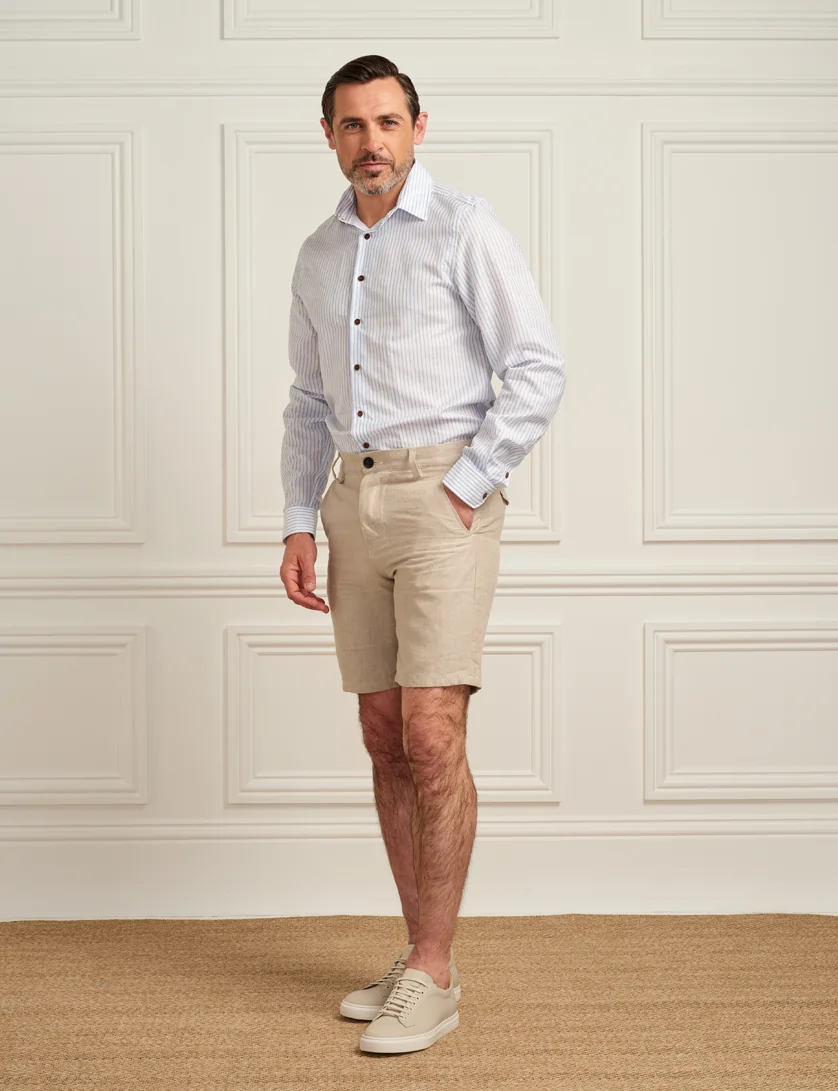 Stone Linen Shorts