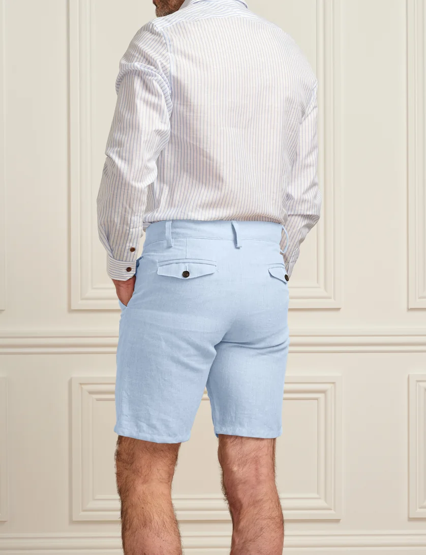 light blue linen shorts