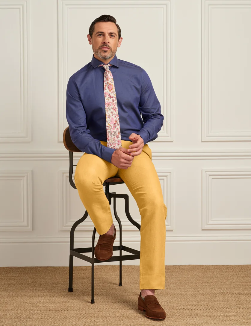Yellow Linen trousers (Slim Leg)
