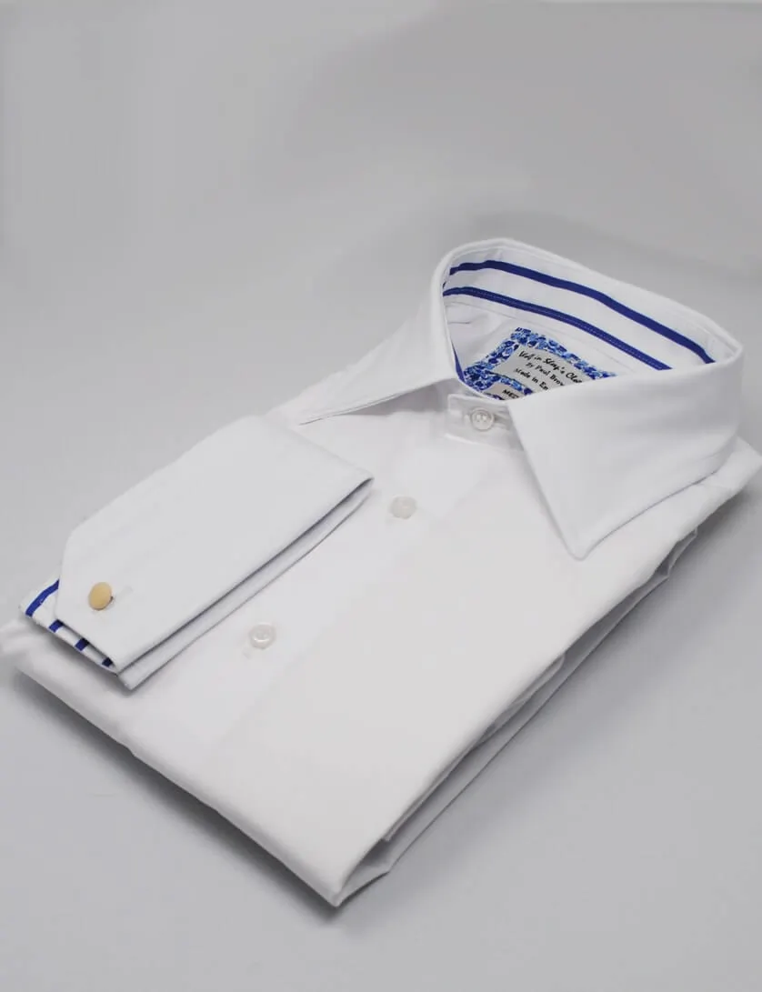 White Shirt With Cufflink Holes | Mens White Cufflink Shirt | Mens ...