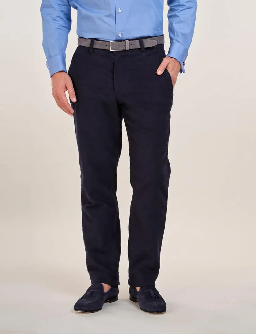 mens navy moleskin trousers 