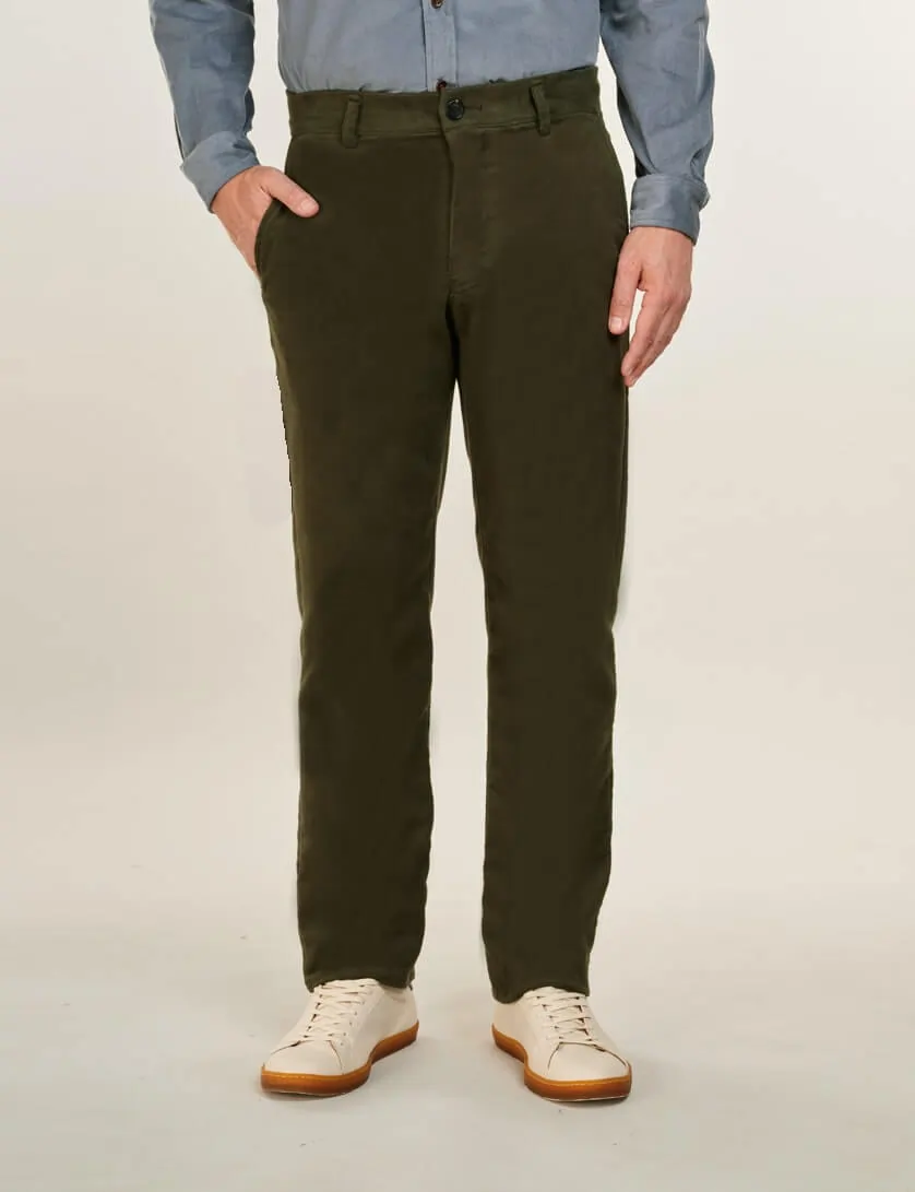 Green Moleskin Trousers (Slim Leg)