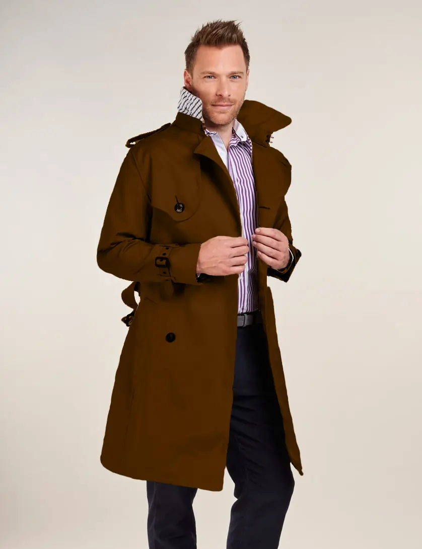 Mens Brown Trench Coat