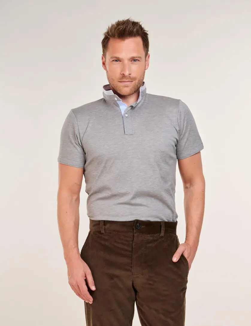 Slim Fit Grey Polo Shirt