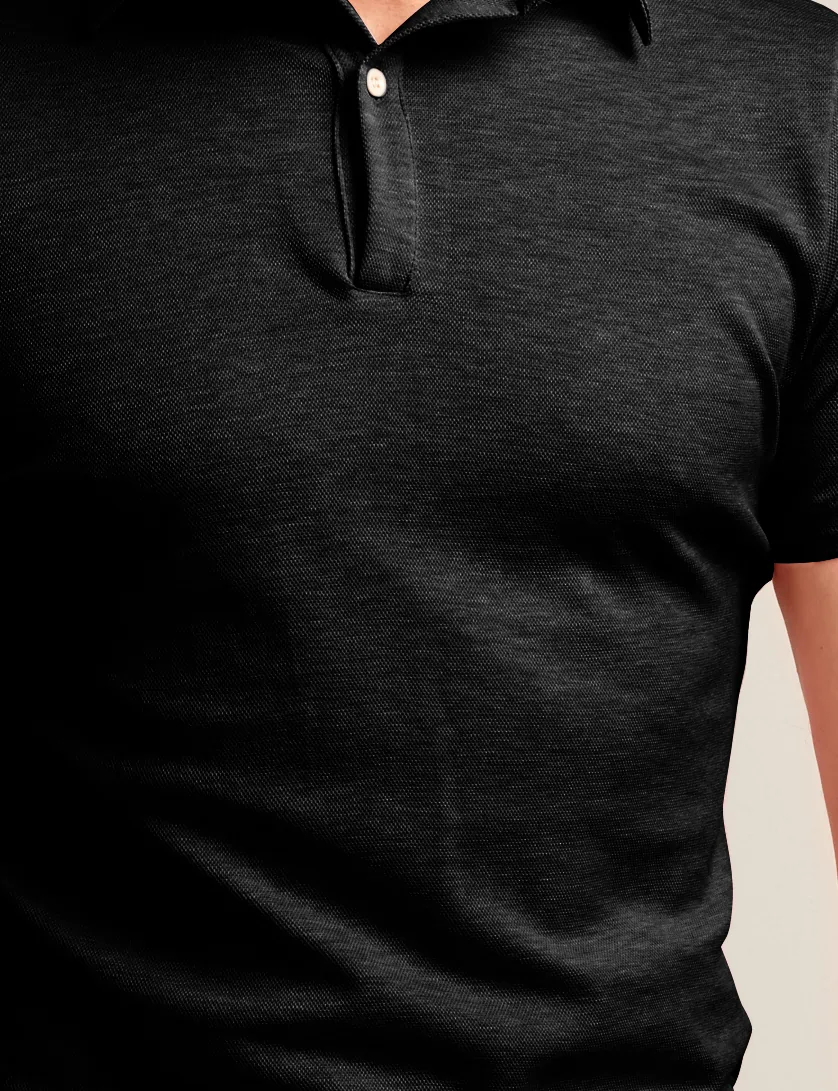 black polo shirt