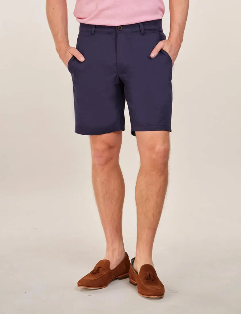 stone navy tailored shorts 
