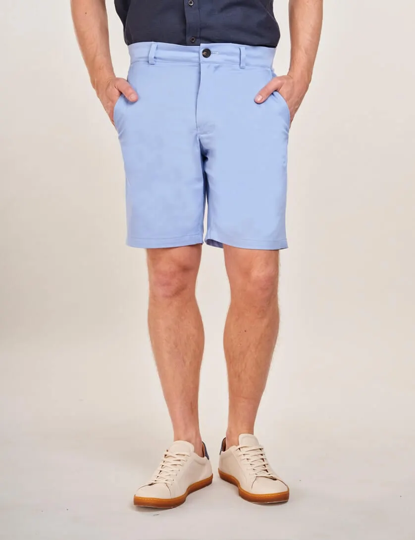 mens light blue stretch chino shorts