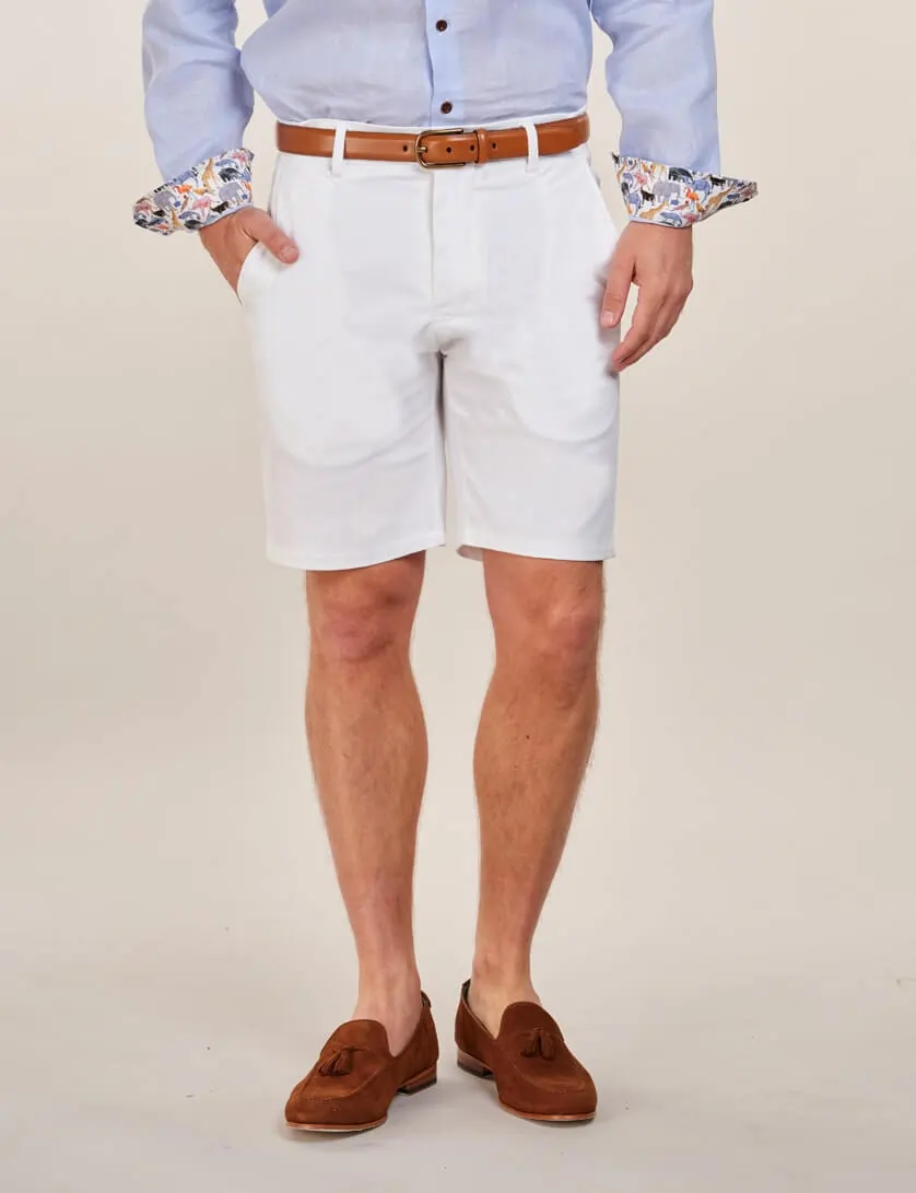 mens white tailored shorts