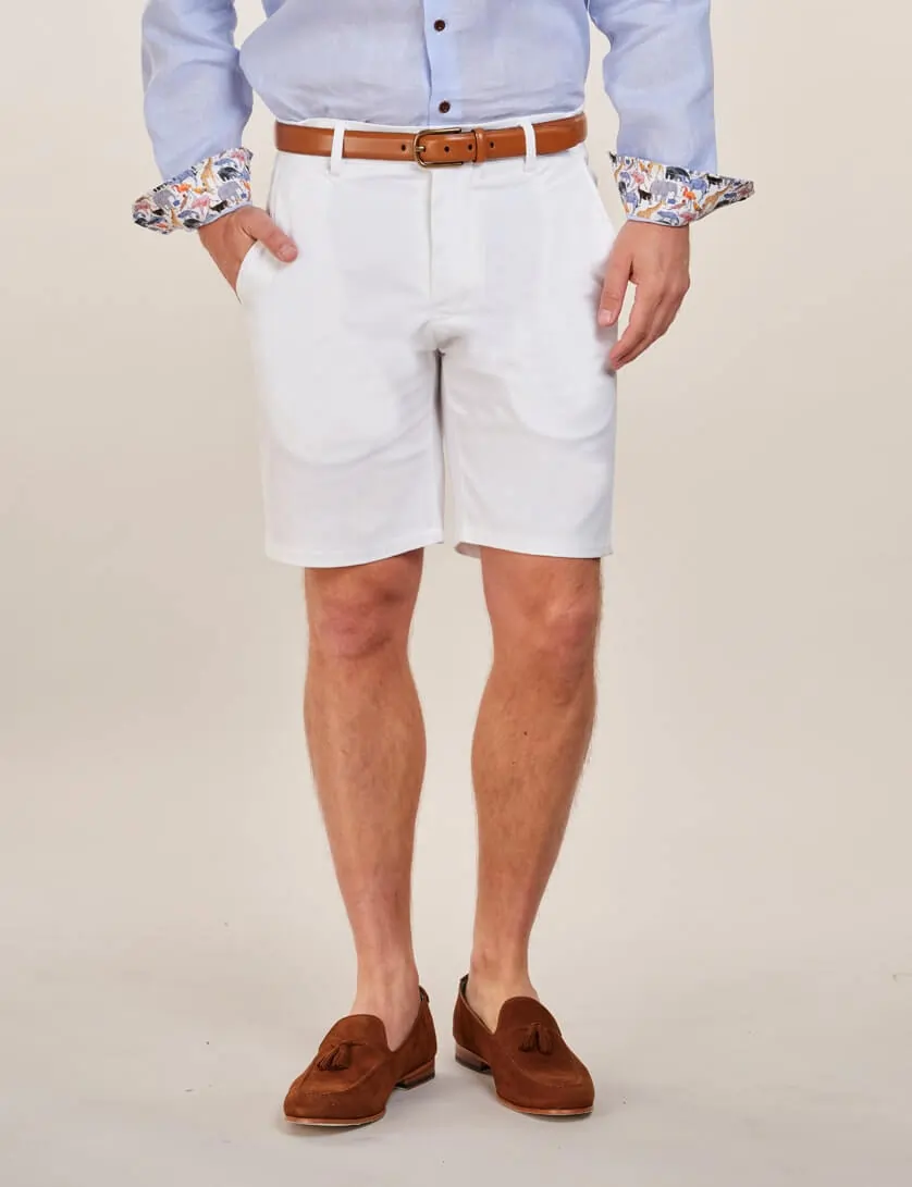 mens white chino short