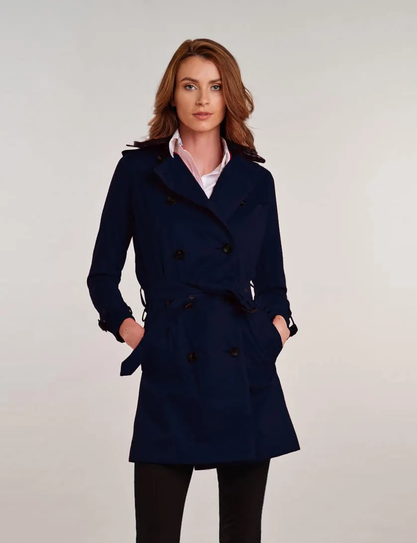 womens navy trench coat