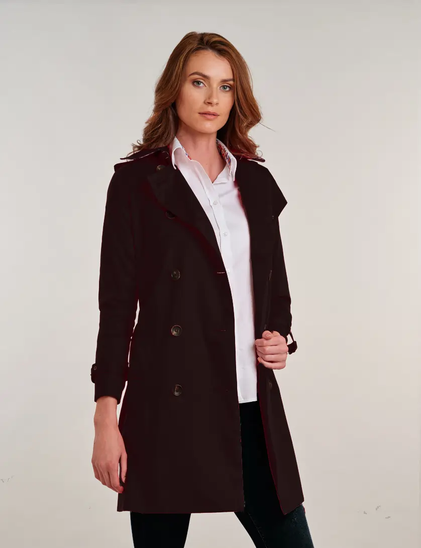 womens black trench coat
