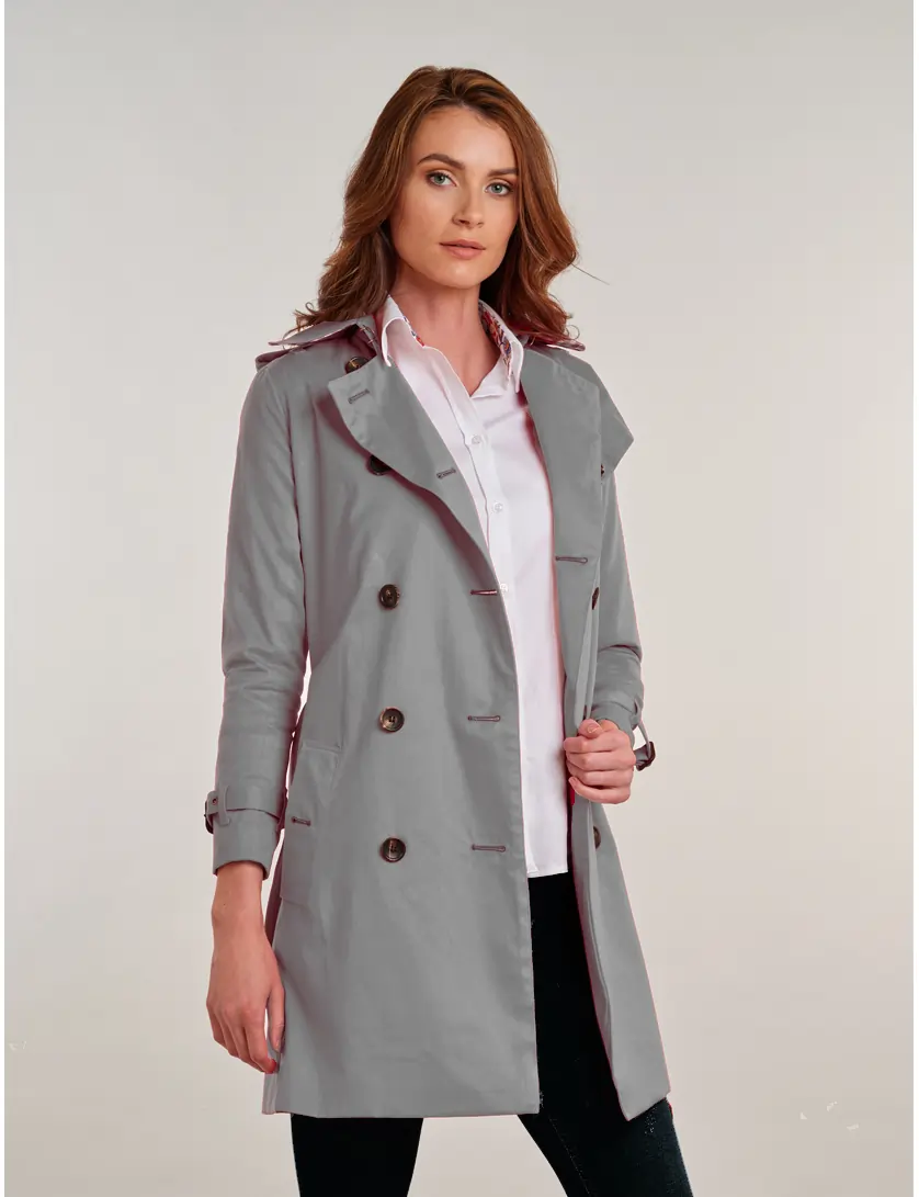 womens grey trench coat