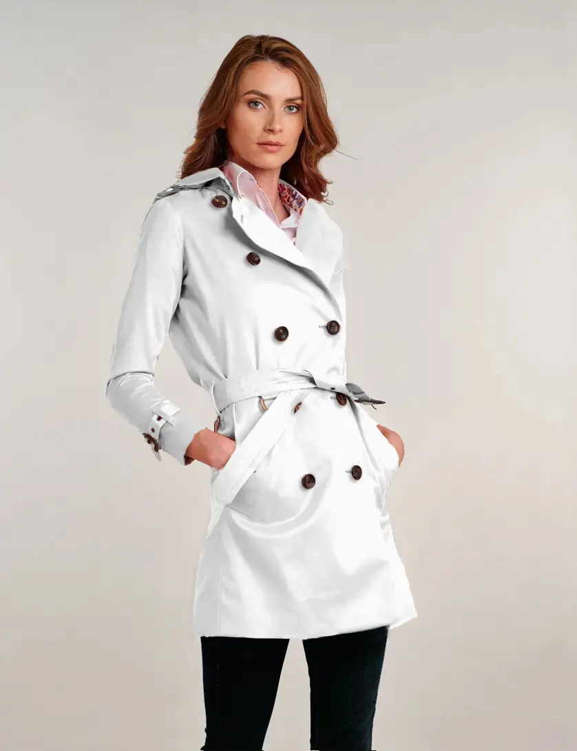 Womens White Trench Coat